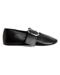 Jil Sander - Leather Buckled Ballet Flats - Lyst