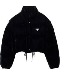 Prada - Velvet Down-Filled Puffer Jacket - Lyst