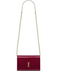 Saint Laurent - Cassandre Patent Envelope Chain Wallet - Lyst