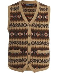 Polo Ralph Lauren - Wool Fair Isle Button-Up Vest - Lyst