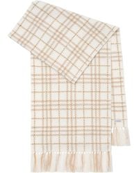 Burberry - Cashmere-Silk-Wool Embellished Check Scarf - Lyst