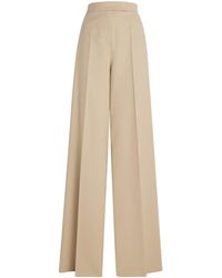 Max Mara - Stretch-Cotton Wide-Leg Trousers - Lyst