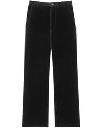 Saint Laurent - Velvet Straight Trousers - Lyst