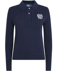 Polo Ralph Lauren - X Wimbledon Cotton Cable-Knit Polo Sweater - Lyst