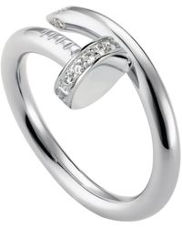 Cartier - White Gold And Diamond Juste Un Clou Ring - Lyst