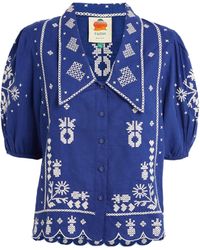 FARM Rio - Linen-blend Embroidered Shirt - Lyst