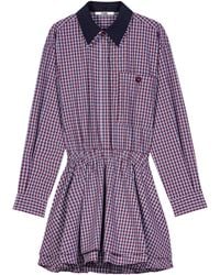 Maje - Cotton Check Mini Shirt Dress - Lyst