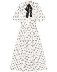Valentino - Cotton Polka-Dot Midi Dress - Lyst