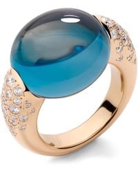 Pomellato - Rose, Diamond And Topaz Iconica Ring - Lyst