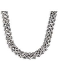 Emanuele Bicocchi - Rhodium-plated Sterling Silver And Cubic Zirconia Chain Necklace - Lyst