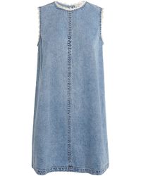 FRAME - Denim Crochet Tide Mini Dress - Lyst