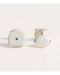 Deakin & Francis - Sterling, Mother Of Pearl And Sapphire Cushion Cufflinks - Lyst