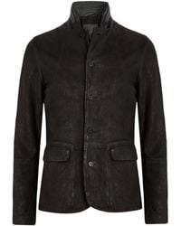 AllSaints - Leather Survey Blazer - Lyst