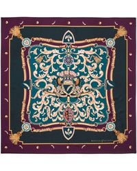 Aspinal of London - Silk Signature Shield Scarf - Lyst