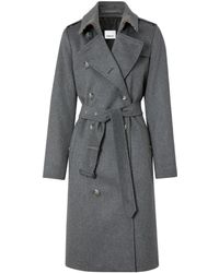 Burberry Cashmere Kensington Trench Coat - Grey