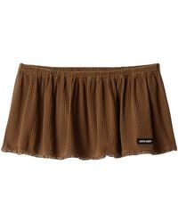 Miu Miu - Cotton Lace-Trimmed Mini Skirt - Lyst