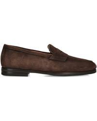 Santoni - Suede Carla Loafers - Lyst