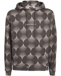 Emporio Armani - Cotton Op-Art Print Hoodie - Lyst