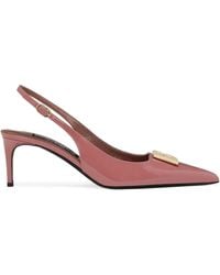 Dolce & Gabbana - Lollo 60 Patent Leather Slingback Pumps - Lyst