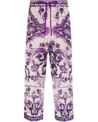 Dolce & Gabbana - Majolica-Print Crochet Lace Trousers - Lyst