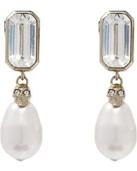 McQueen - Embellished Skull Drop Earrings - Lyst