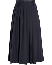 Sandro - Wool-Blend Pleated Midi Skirt - Lyst