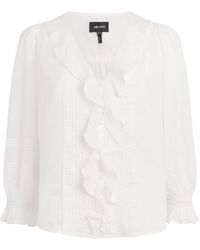 ME+EM - Cotton Voile Ruffle Blouse - Lyst