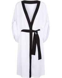 Max Mara Contrast Belted Kaftan Robe - Multicolour