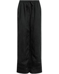 AllSaints - Linen Jade Straight Trousers - Lyst