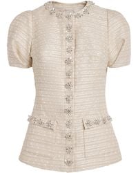 Huishan Zhang - Embellished Tweed Olivia Jacket - Lyst