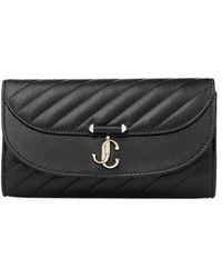 Jimmy Choo - Quilted Leather Curve Chain Wallet - Lyst