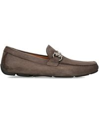 Ferragamo - Nubuck Leather Driving Shoes - Lyst