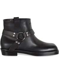 Balmain - Leather Biker Ankle Boots - Lyst