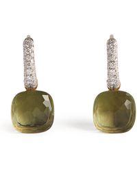 Pomellato - White Gold, Diamond And Prasiolite Nudo Drop Earrings - Lyst