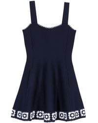 Maje - Crochet-Trim Knitted Mini Dress - Lyst