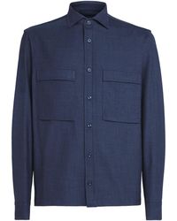 Paul & Shark - Wool-Silk-Linen-Blend Overshirt - Lyst