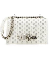 McQueen - Mini Leather Jewelled Satchel - Lyst