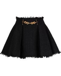 Balmain - Tweed Chain-Detail Mini Skirt - Lyst