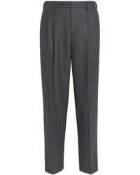 AURALEE - Wool Pleated Wide-Leg Trousers - Lyst