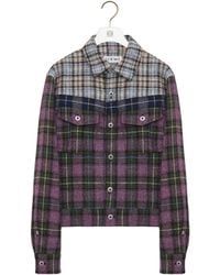 Loewe - Wool Tartan Trucker Jacket - Lyst