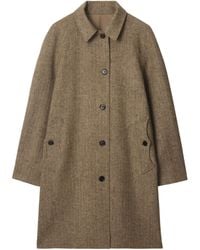 Burberry - Cotton-Wool Reversible Dual Long Car Coat - Lyst