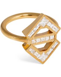 Azlee - Yellow Gold And Diamond Glow Ring (size 6.5) - Lyst