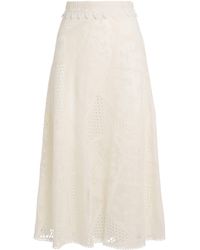 La DoubleJ - Lace Lungomare Midi Skirt - Lyst