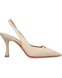Santoni - Suede Sabine Slingback Pumps 85 - Lyst