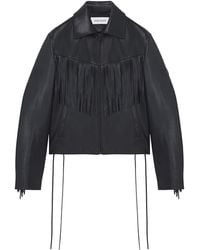 McQueen - Leather Fringed Jacket - Lyst