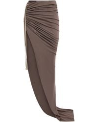 Rick Owens - Cotton Edfu Gathered Maxi Skirt - Lyst