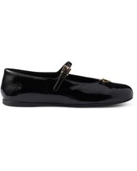 Prada - Patent Leather Triangle Ballet Flats - Lyst