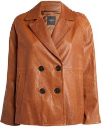 Weekend by Maxmara - Double-breasted Leather Jacket - Lyst
