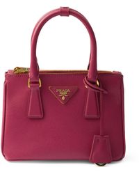 Prada - Mini Saffiano Leather Galleria Top-Handle Bag - Lyst