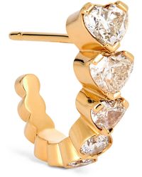 Sophie Bille Brahe - Petite Yellow Gold And Diamond Boucle Coeur Huggie Hoop Earrings - Lyst